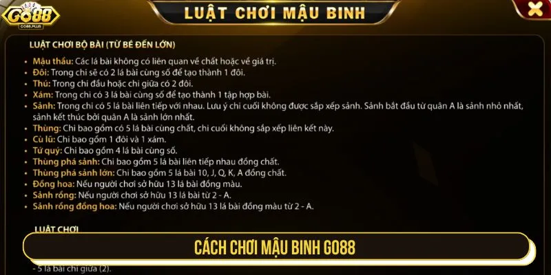 Cách chơi mậu binh GO88