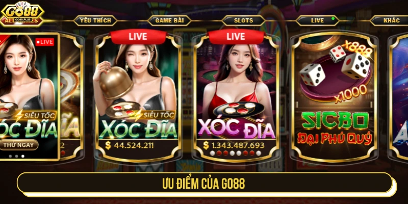 Cổng game GO88 có nhiều ưu điểm làm người chơi hài lòng 