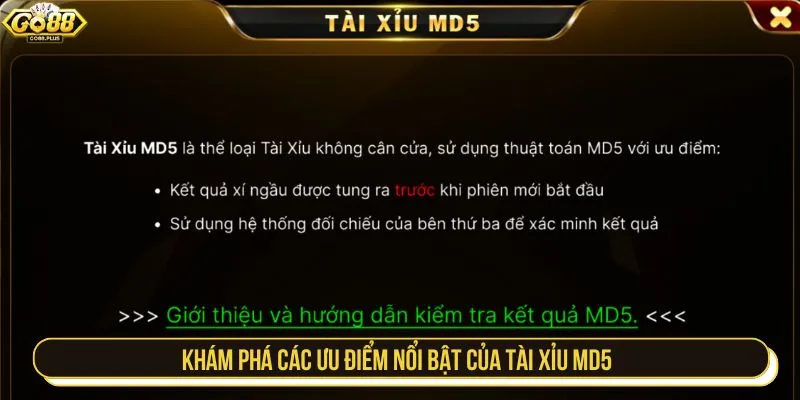 Khám phá các ưu điểm nổi bật của tài xỉu MD5