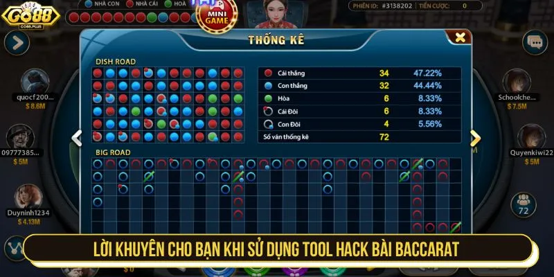 Lời khuyên cho bạn khi sử dụng Tool hack bài Baccarat