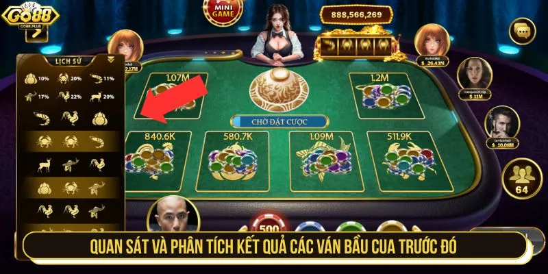 Quan sát và phân tích kết quả các ván bầu cua trước đó