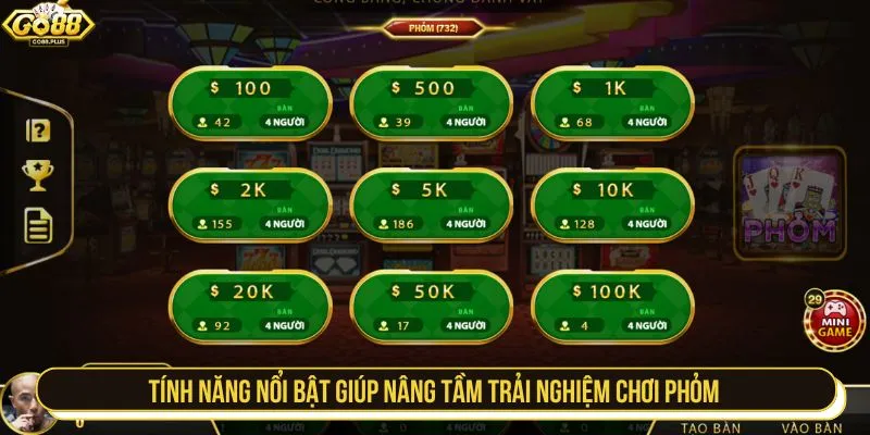Tính năng nổi bật giúp nâng tầm trải nghiệm chơi Phỏm